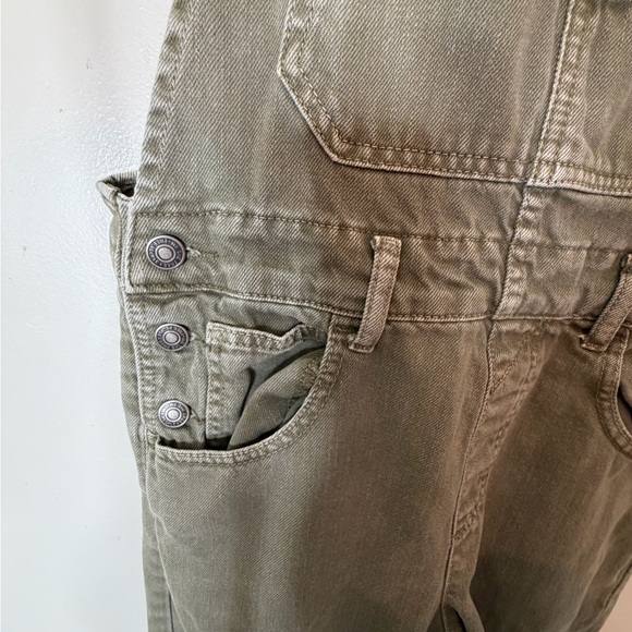 Free People We the Free Olive Green Ziggy Denim Overalls. - Picture 6 of 8